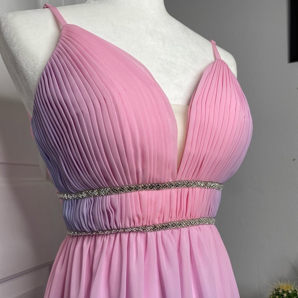B Darlin (Bee Darlin) NWT Spaghetti Strap Beaded Waist Pastel Ombre Dress - Picture 4 of 6